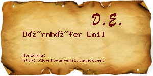 Dörnhöfer Emil névjegykártya